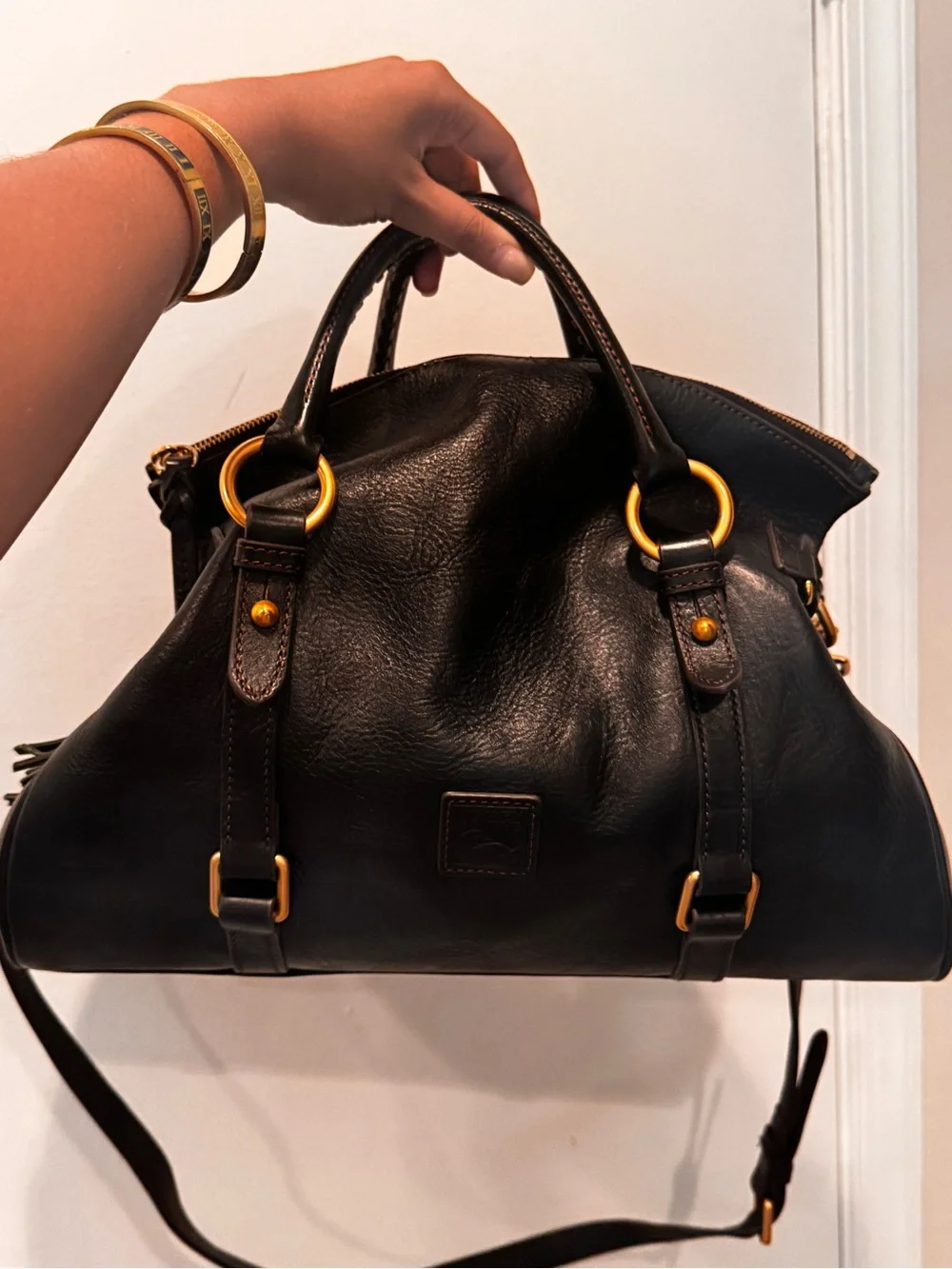 Dooney & Bourke Black Leather Large Florentine Satchel